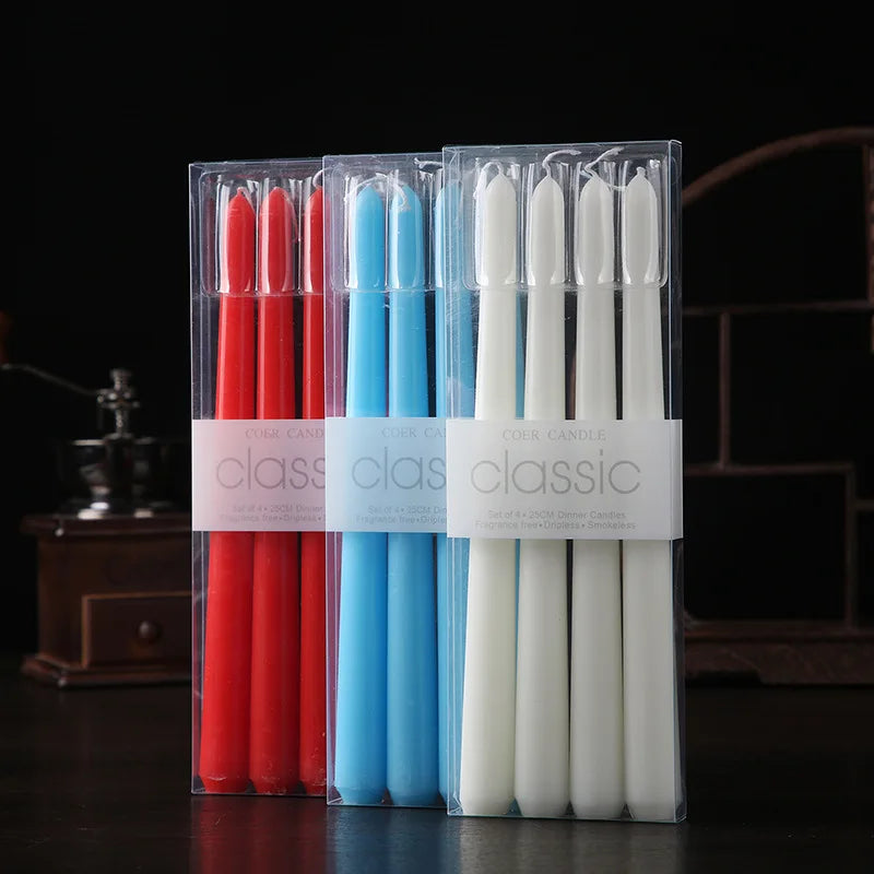 4pcs/Set European Classic Long Pole Candles