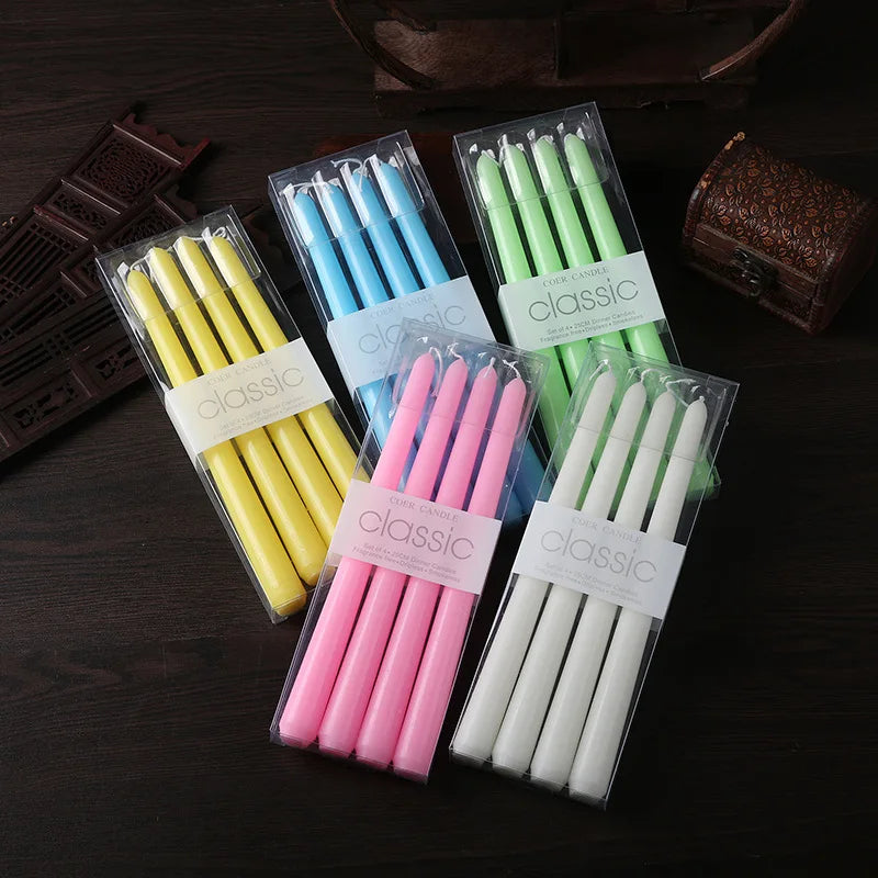 4pcs/Set European Classic Long Pole Candles