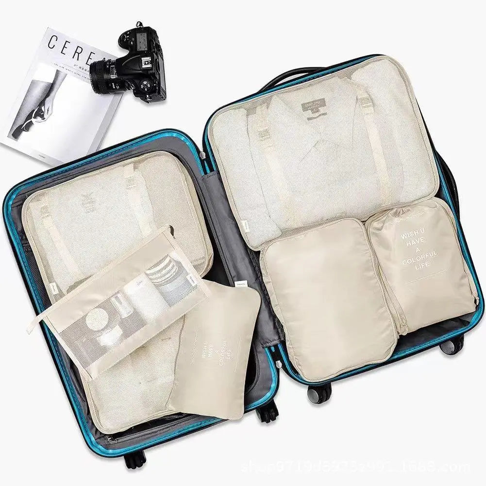 7PCS Set Travel Storage Bag Suitcase Organizer