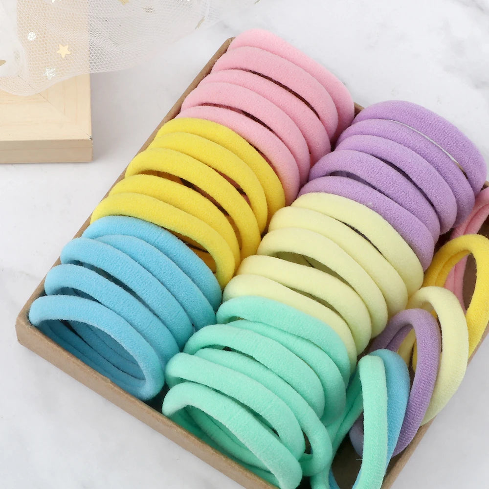 50Pcs Women Girl Mixed Colors Hair Bands 4cm